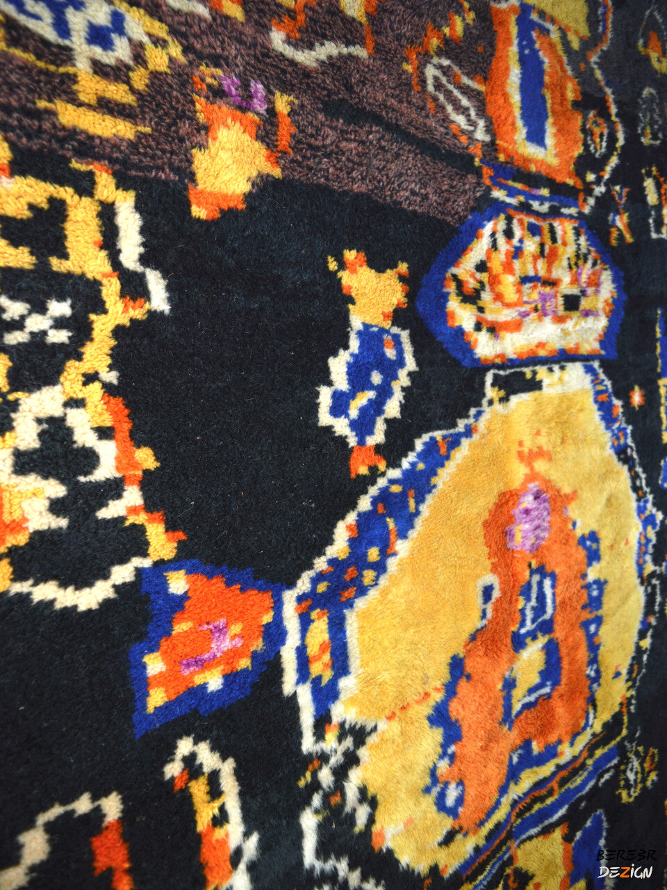 Gorgous Abstract Black Berber Rug_A1001 BerberDezign