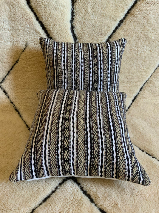 set of 2 Square Grey berber Cushion_C1004 BerberDezign