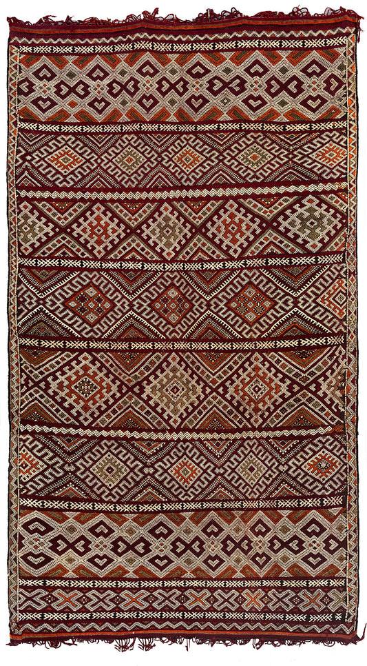 Mid-20th Century Moroccan Middle Atlas Flatweave Kilim