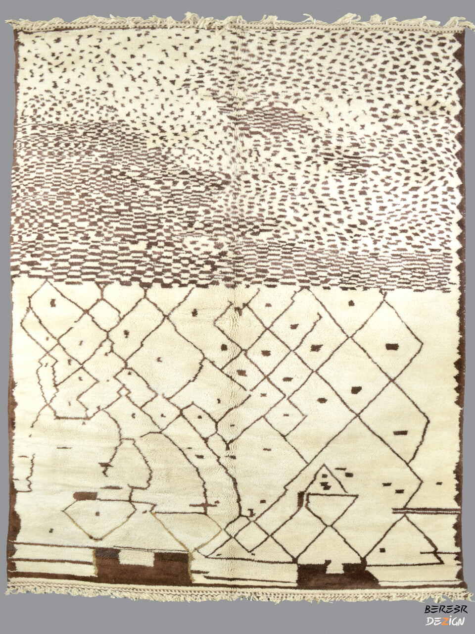 Abstract white Beni Ourain  Moroccan Berber Carpet_A1017 BerberDezign