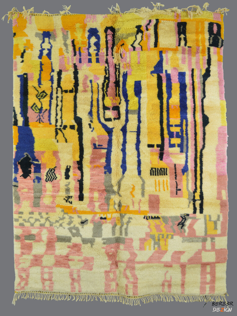 Abstract Colorful Moroccan Berber carpet A_1015 BerberDezign