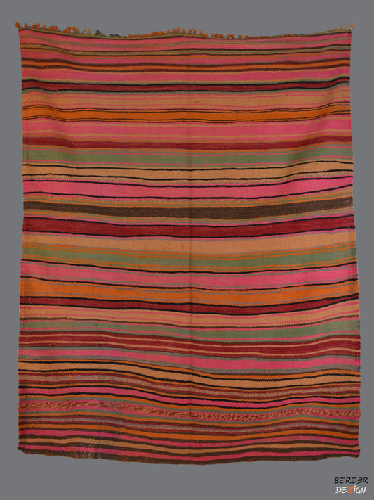 Colorful Stripped Moroccan berber Flatweave_B1004 BerberDezign
