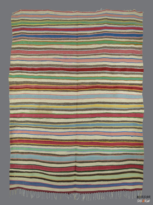 Colorful Stripped Moroccan berber Flatweave_B1005 BerberDezign