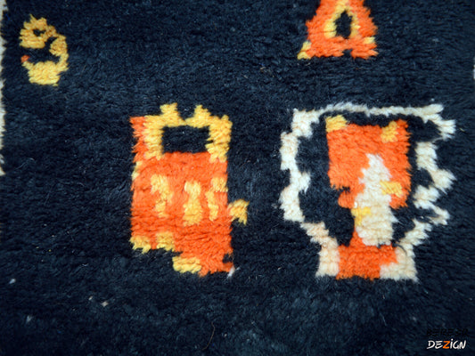 Gorgous Abstract Black Berber Rug_A1001 BerberDezign
