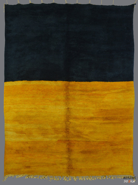 Half Black Orange Moroccan Middle Atlas berber Carpet_A1016 BerberDezign