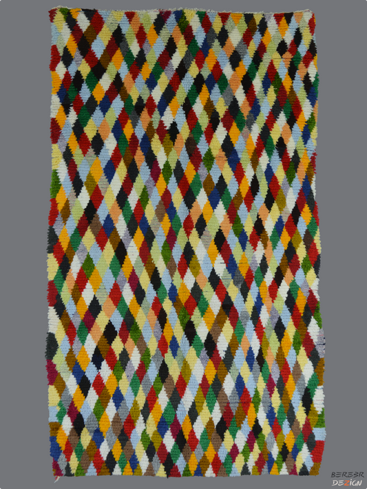 Multicolored lozenges berber Rag Rug_H1003 BerberDezign