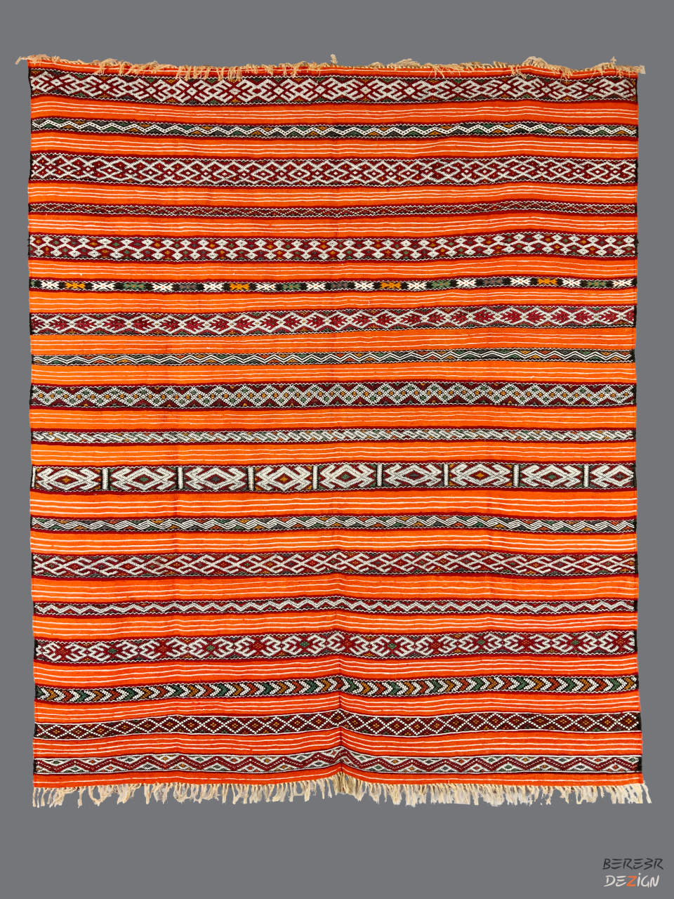 Orange Moroccan berber Kilim_B1001 BerberDezign