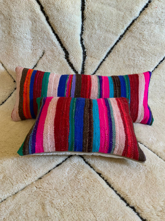 Set_of_Two_Striped_Colored_Berber_Cushions_C1007 BerberDezign