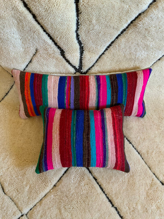 Set_of_Two_Striped_Colored_Berber_Cushions_C1007 BerberDezign