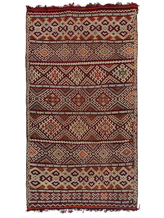 Mid-20th Century Moroccan Middle Atlas Flatweave Kilim