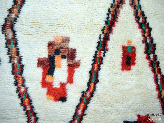 White Berber Rug with Colorful Pattern_A1004 BerberDezign